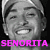 black-and-white portrait images with overlaid text in various colors, each depicting a person's face and upper body