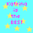 Pixelated text 'Katrina is the BEST' repeated four times on a light blue background with yellow stars.