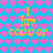 Pixelated heart-patterned background with yellow text reading "I love cod or" in four identical quadrants.