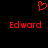 Red pixelated text 'Edward' appears twice on a black background with a red heart symbol above.