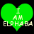 Two identical green heart-shaped icons with white text reading "I AM ELPHABA" on a black background.