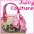 A static image of a light green handbag with pink handles and bow, overlaid with 'Juicy Couture' text in pink.
