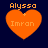 Four orange heart-shaped icons with 'Alyssa' and 'Imran' text, arranged in a on dark blue background, showing pixelated animation changes