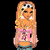 Pixelated character with long blonde hair and headband, wearing pink top and blue shorts on black background; text 'mary o kate' in pink and white below.