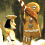 Animated gingerbread figure with round head and white icing details interacts with a small pedestal holding a black void, moving candy cane prop through different positions.