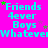 A static image with a bright pink background displaying repeated cyan text and small green stars.