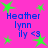 Bright pink background with green star shapes scattered across, blue text reading "Heather lynn ily <3" repeated in four quadrants.
