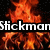 Animated fire background with white text reading "Stickman ken Is a LIETROFANGIRL!" in bold block letters.