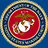 A split-screen buddy icon with a Marine Corps emblem on the left and red background text on the right.