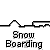 Pixelated character in yellow shirt and red pants performing snowboarding actions on gray background with white snow shapes.