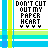 identical pixel art icons with text "DON'T CUT OUT MY PAPER HEART" and four small heart symbols below, set against a blue-green checkered background