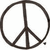 Two peace sign icons side-by-side; right icon has text and symbol overlays on a light pink background.