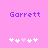 Purple text 'Garrett' on pink background with white and light purple heart icons below, two identical frames side-by-side.