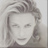 Static grayscale icon of a stylized human face with closed eyes and smooth features, rendered in low-resolution pixel art style on light background.