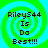 Four identical pixelated icons with green and cyan spiral backgrounds display text reading "RileyS44 Is Do Best!!!" in black block letters.