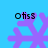 Four identical purple snowflake-shaped icons with black text 'otiss' above each, displayed on a solid light blue background.