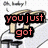 Animated toast with anthropomorphic face in toaster, displaying text changes from 'you just got' to 'BURNT!'