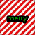 Red and white diagonal stripes with green text 'merry' on top left, red bell with silver tip on top right, green background split into two shades with red text 'christmas', colorful Christmas ornaments below.