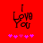Red background with black text "I Love You" and pink star shapes below, showing animation where star shapes change position.