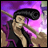 Pixelated character with long dark hair and a black headband holds a staff against a purple-pink gradient background, next to 'Anime IM' text on black.
