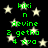 Green pixelated text on black background with white stars, repeating 'kiki n devine 2 getho 4 eva' in two