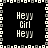 Black background with white pixelated text 'Heyy Girl Heyy' repeated in four quadrants, bordered by a patterned frame of alternating light and dark squares.