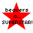 Red star with black text 'beavers', 'a...', 'SUPERSTAR! SUPERSTAR!' on white background; four identical static frames shown in