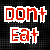 Red pixelated text on black background with red soccer ball pattern in lower-left corner