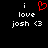 A black background displays two identical text blocks with a red heart symbol replacing the 'o' in 'love' on the left block.