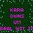 Pixelated green background with cyan dots and repeated pink text reading 'KARA OWNS U!!!' and 'DEAL WIT IT'.