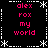 Pixelated text 'alex rox my world' in pink on black background with white star and dashed line border, repeated across four quadrants.
