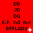 Red background with repeating text patterns and animated symbols changing across frames.