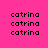Pixelated text 'catrina' repeated across a bright pink background with white rectangular overlays in different positions.