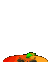 A pumpkin icon with a green stem, orange and red gradient, and a carved face showing black eyes and a jagged mouth, displayed in multiple cropped and full views.