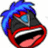 Pixelated character with blue hair and red mouth on white background, red text with "Hey, this isn't dirt..." and "It's pudding!!"