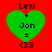 Green heart-shaped icon with text 'Lexi + Jon = <33' on red background, showing two distinct visual states.