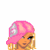 Pixel art contact sheet showing three frames of a blonde doll character in pink and white attire with text "SHOP-O-HOLIC" below the left frame.