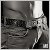 Black-and-white image of a person's torso wearing jeans with a belt, showing the waist and upper thigh area.
