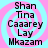 Four identical display black text on a pink and cyan spiral background with no visible animation changes