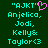 Pixelated text on dark green background with cyan letters and one pink heart symbol, showing names and a smiley face.