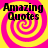 Four identical display "Amazing Quotes" text over a pink and yellow spiral background with pixelated edges