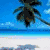 Six beach-themed pixel art icons arranged in a , each depicting distinct coastal scenes with palm trees, heart-shaped sand drawings, waves, starfish, footprints, and green flip-flops