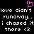 Pixelated text on black background with pink heart symbol above repeating phrases and emoticons.
