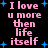 A 4-frame animated contact sheet showing a repeating text-based icon with pink pixelated text and blue star accents on black background.