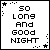 nine square displays the text "SO LONG AND GOOD NIGHT" with varying letter colors and a dotted star border