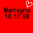 Red background with black pixelated text 'Marlayna' and date '10.10.08', white heart symbol above left text.