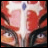 Pixelated static image of a wrestling figure with red and white color scheme, visible facial features including eyes and mouth, and partial body elements against dark background.