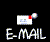 E-MAIL icons with a white envelope and red tab, each with a floating white sphere that changes position