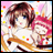 A pixelated anime-style character with brown hair and blue eyes holding a pink object, next to text reading "Anime IM" and "COM" on a black background.