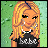 Pixel art contact sheet showing a blonde cartoon character on the left and "HARD ROCK BITCH" text on the right against a green background.
